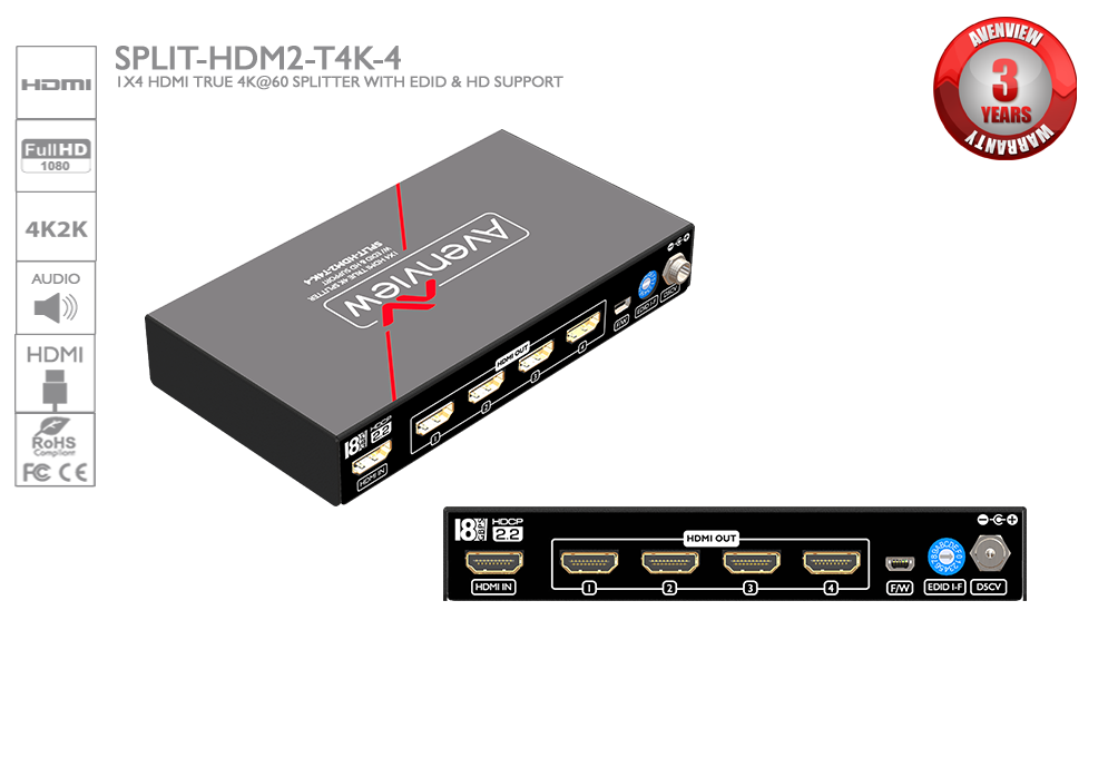 SPLIT-HDM2-T4K-4 - Avenview